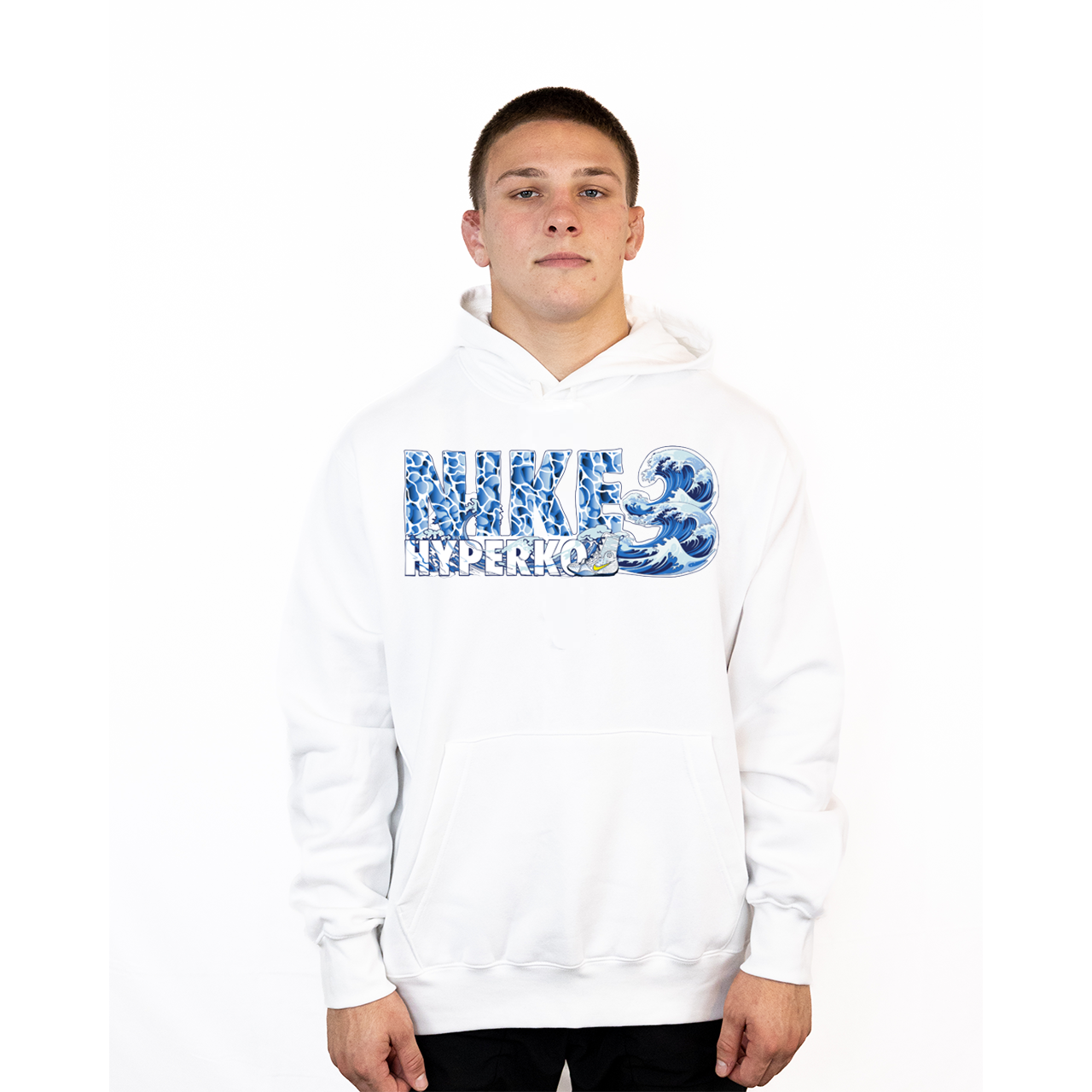  Nike Men's Boxing HyperKO 3 Club Fleece Hoodie - White/Blue
